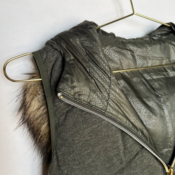 Michael Kors Womens Reversible Vest Olive Green Down Jacket Faux - Picture 5 of 8